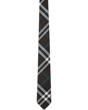 Burberry マルチカラー チェック シルク ネクタイ - ブラック