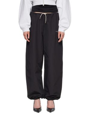Alexander Wang Rhinestone Drawcord Mid-Rise Track Trousers - Black