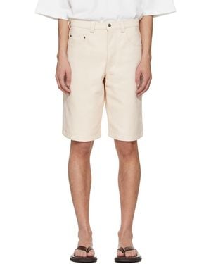 colbo Off- Big Pocket Leather Shorts - Natural