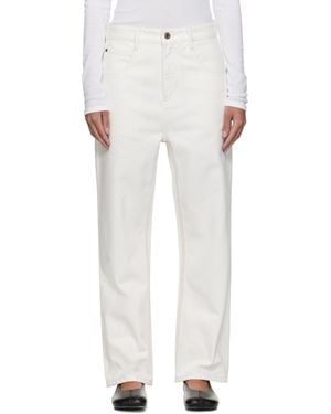 Fax Copy Express Stitch Straight Jeans - White