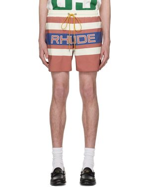 Rhude レッド＆オフホワイト Pavil Racing ショートパンツ - ブルー