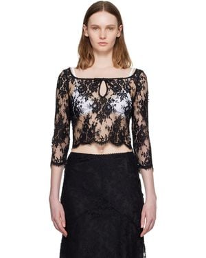 ShuShu/Tong Cut-Out Neckline Top - Black