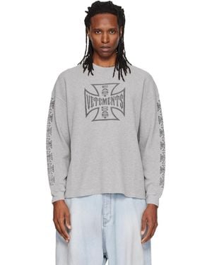 Vetements Biker Cross Logo Longsleeve T-Shirt - Grey