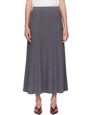 Lisa Yang Jupe Midi Torie Grise - Noir