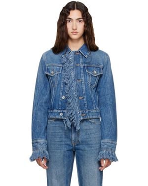 Rabanne Fitted Fringe Denim Jacket - Blue