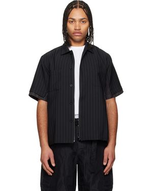 Sacai Matelasse Twill Shirt - Black