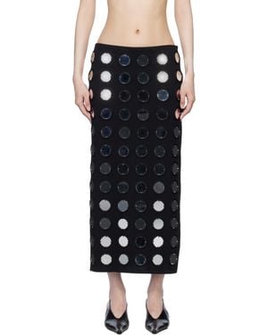 Conner Ives 'The Reconstituted Mirror Disc Embroidery' Midi Skirt - Black