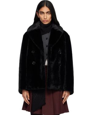 Max Mara ブラック Laura フェイクファー コート