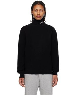 we11done Jacquard Turtleneck - Black