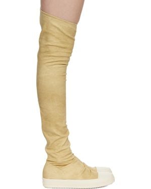 Rick Owens Bottes Cuissardes De Style Chaussette Beiges - Multicolore