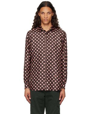 Moschino Silk Allover Polka Dot Shirt - Red