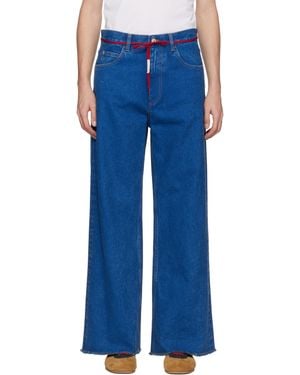 Marni Low Rise Belt' Jeans - Blue