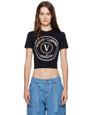 Versace Jeans Couture V-Emblem Slim-Fit T-Shirt - Black