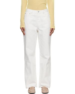 DUNST Off- Essential Straight Full Length Jeans - White
