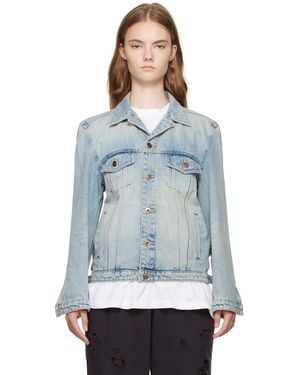 we11done Washed Denim Jacket - Blue