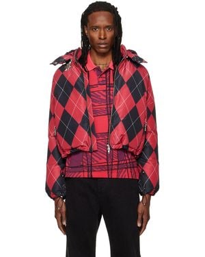 Chopova Lowena Argyle Puffer Jacket - Red