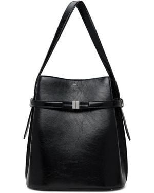 【TOTEME】ベルト付き グレインレザー トートバッグ ブラック TOTEME レザー トートバッグ ベルト付き | NET-A-PORTER