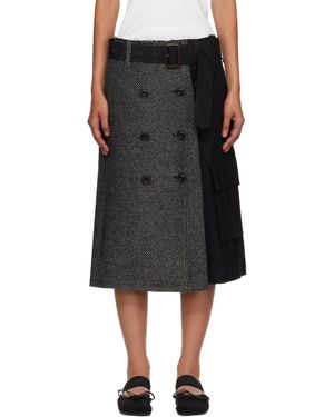 ANDERSSON BELL Jupe Midi De Style Trench Whitney Noire À Plis