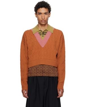 Dries Van Noten Layered Wool Jumper - Orange