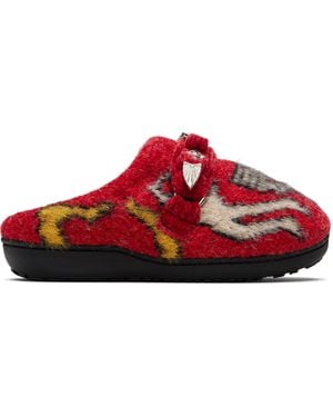 Toga Virilis Subu Edition Knit Slipper Loafers - Red