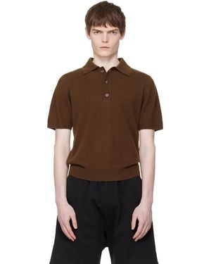 Entire studios Short Sleeve Knit Polo - Brown