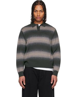 Dime Striped Rugby Jumper - Black