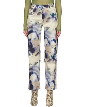 Miaou Beige & Purple Fargo Pants - Multicolour