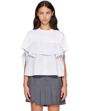 Sacai Poplin Cotton Jersey T-Shirt - White