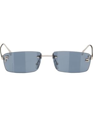 Fendi シルバー First' Crystal サングラス - ブラック