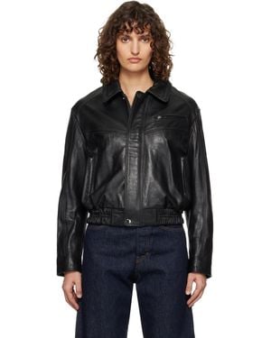 Nour Hammour Clint Cropped Bomber Jacket - Black