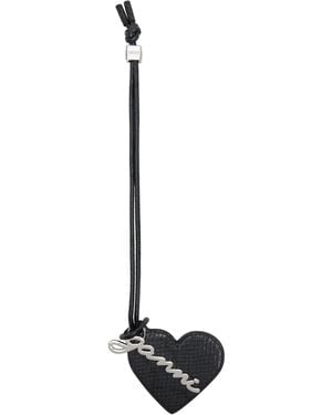 Ganni Snake Bou Heart Mirror Charm - Black