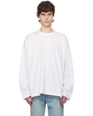【関税込み】WOOYOUNGMI ホワイト Flower Back ロゴ 長袖Tシャツ White Flower Back Logo Long Sleeve T-Shirt - WOOYOUNGMI