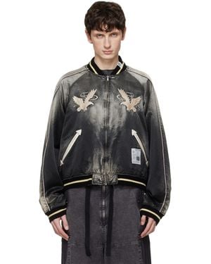 Maison Mihara Yasuhiro Sun Faded Like Souvenir Bomber Jacket - Black