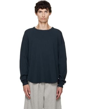 Les Tien Thermal Baseball Hem T-Shirt - Blue