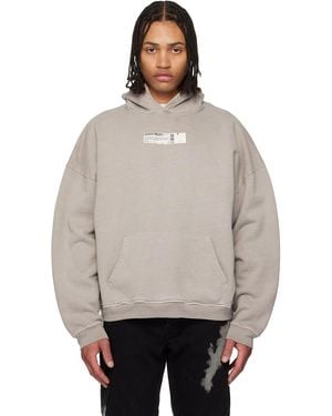 ALEXANDER DIGENOVA 'Truth Serum' Shrunken Hoodie - Grey