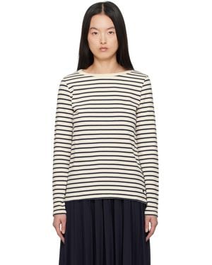 Weekend by Maxmara T-Shirt Erasmo Blanc Cassé Et Bleu Marine - Noir