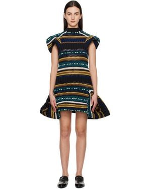 Sacai Mesh Knit Minidress - Black