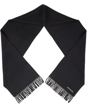 Balenciaga Wool Hooded Scarf - Black
