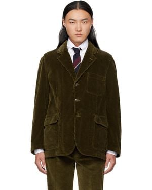 Drake's Khaki Cotton Corduroy Games Mk. I Blazer - Green