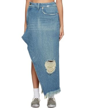 Doublet 1.5X Resized Denim Midi Skirt - Blue