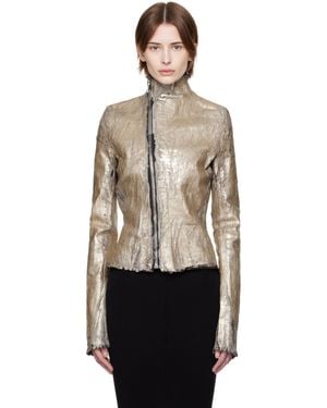 Rick Owens ゴールド Hollywood Gary デニムジャケット - ブラック