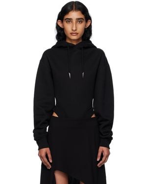 Mugler Fleece Hood Bodysuit - Black