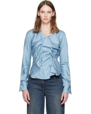 Vivienne Westwood Heritage Twill 'Drunken Shirt' Blouse - Blue