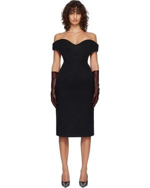 Mugler Sculptural Midi Dress - Black