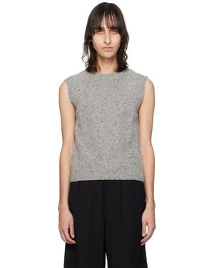 Ami Paris Grey Crewneck Vest - Black