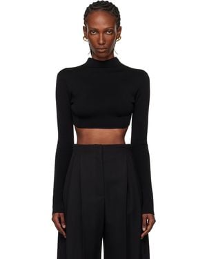Mugler Short Knit Top - Black