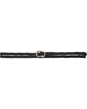 Anine Bing Small Double Signature Link Braided Belt - Black
