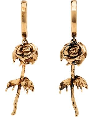 McQueen Dipped Rose Earrings - Metallic