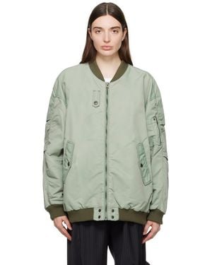 OPEN YY Oversized Bomber Jacket - Green