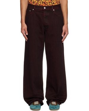 Dries Van Noten Burgundy Faded Jeans - Black